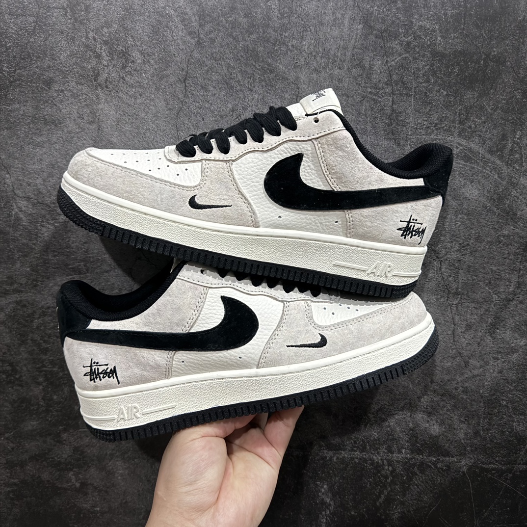 海外限量发售NIkeAirForce107Low“斯图西联名--米灰黑猪八”空军一号低帮运动鞋休闲鞋折边