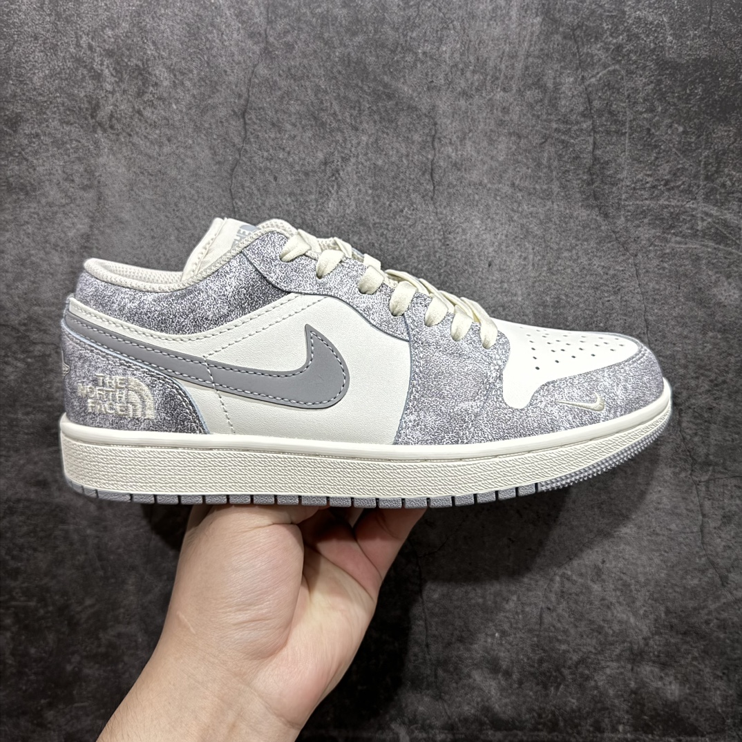 定制版AirJordan1LowAJ1乔1北面联名-岩石灰高端定制低帮复古篮球鞋DC2024-023定制