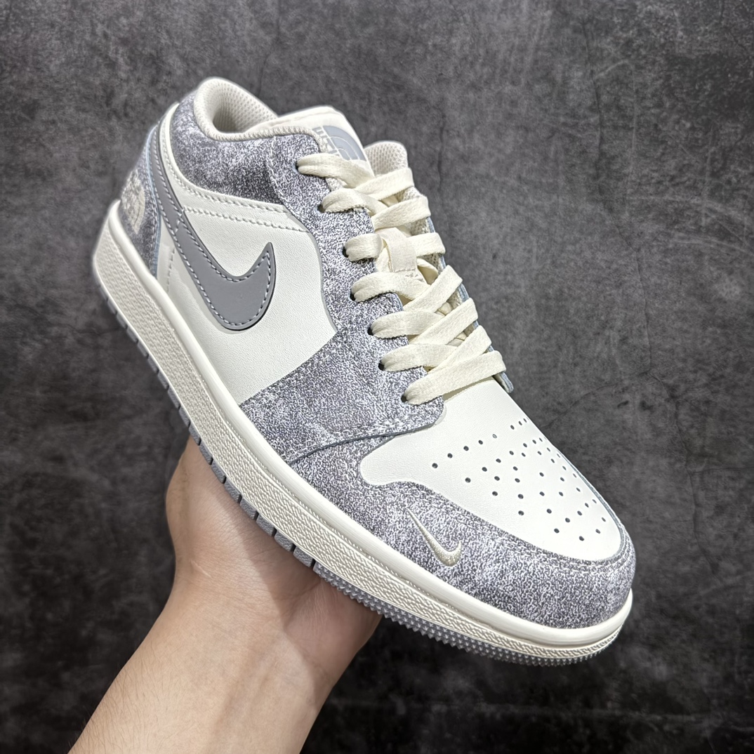 定制版 Air Jordan 1 Low AJ1 乔1 北面联名-岩石灰 高端定制 低帮复古篮球鞋 DC2024-023