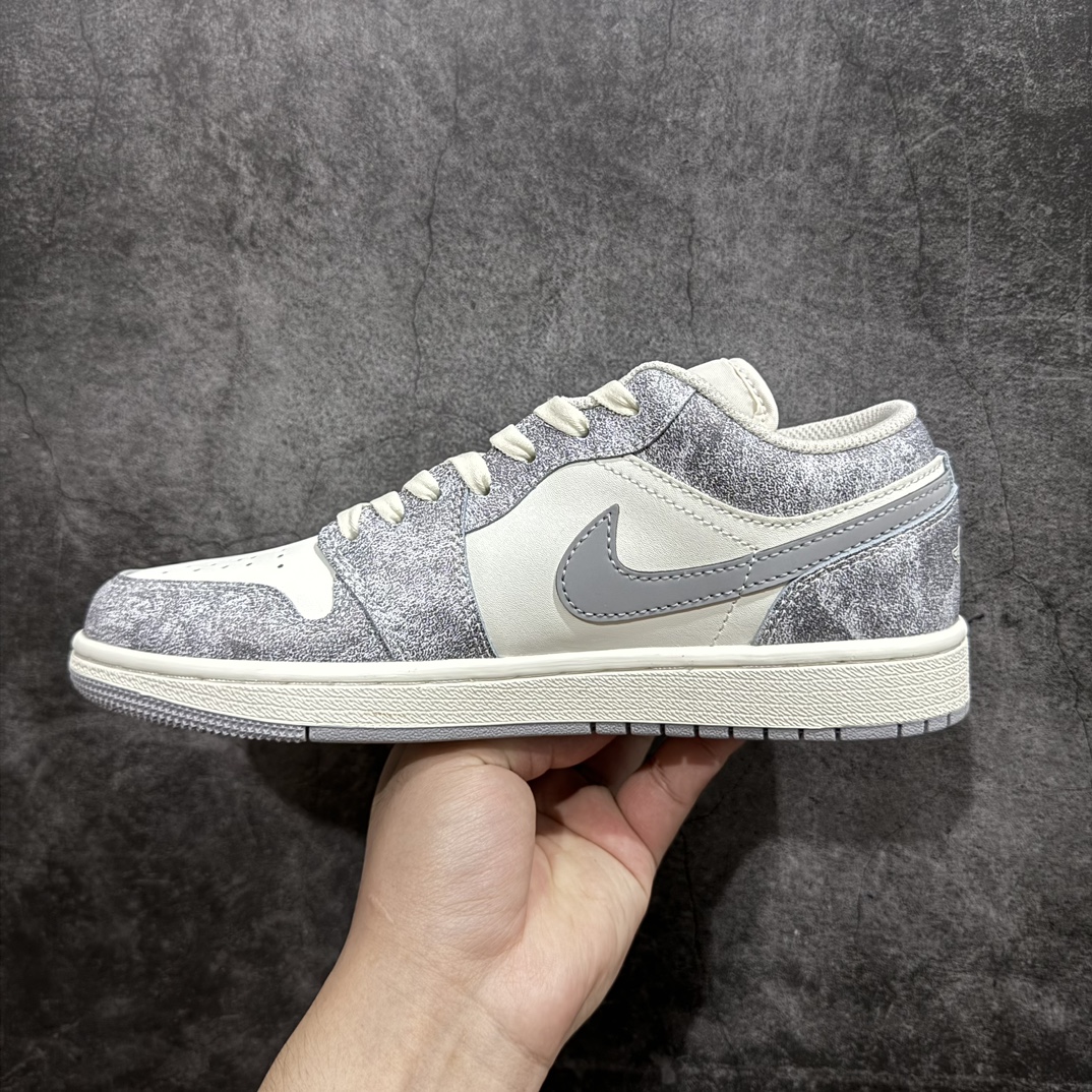 定制版 Air Jordan 1 Low AJ1 乔1 北面联名-岩石灰 高端定制 低帮复古篮球鞋 DC2024-023