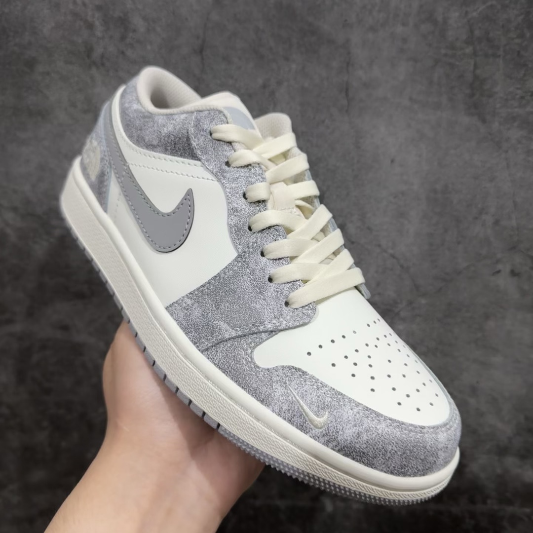 定制版AirJordan1LowAJ1乔1北面联名-岩石灰高端定制低帮复古篮球鞋DC2024-023定制