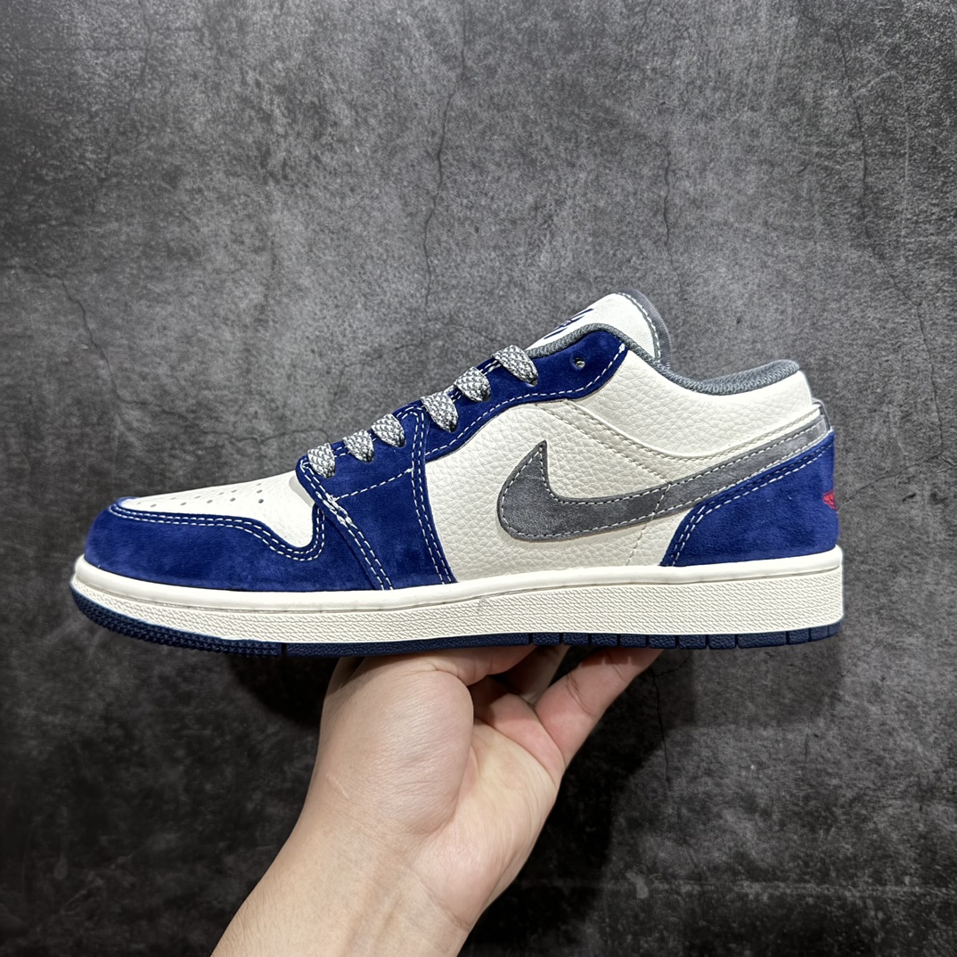 定制版 Air Jordan 1 Low AJ1 乔1 OFF-WHITE联名-麒麟蓝 高端定制 低帮复古篮球鞋 WG8850-013