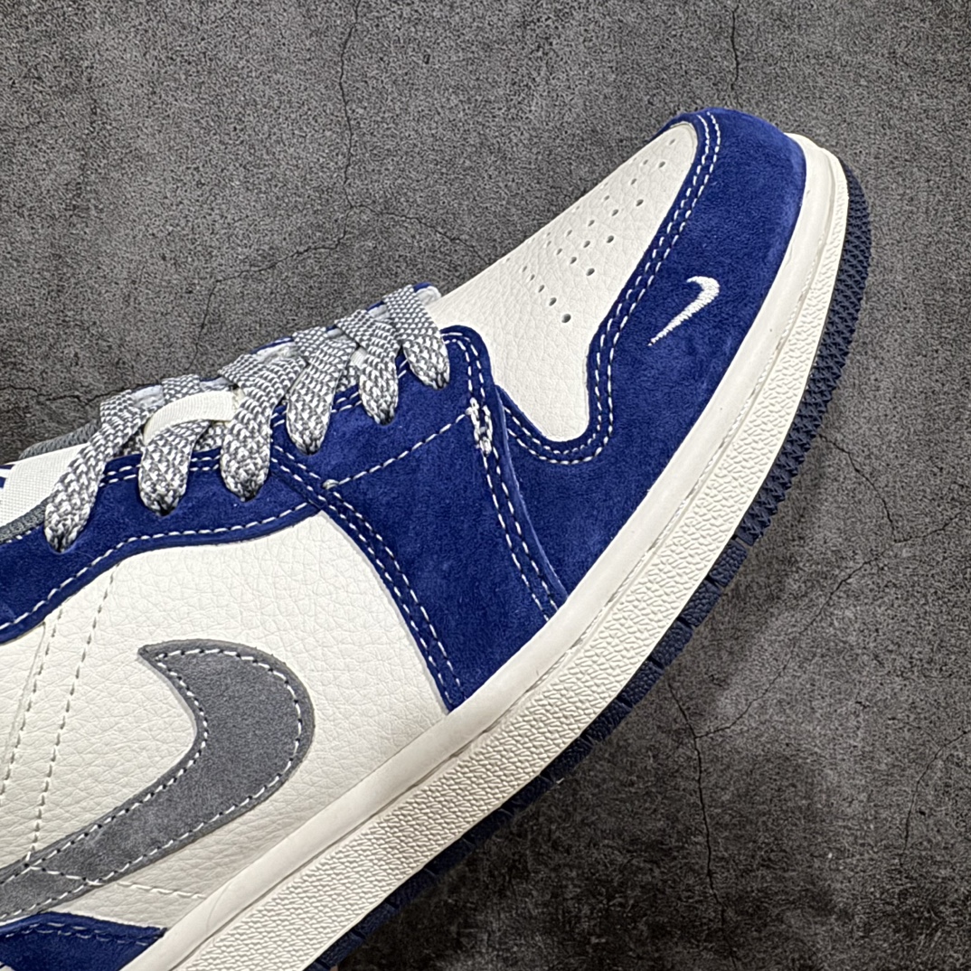 定制版 Air Jordan 1 Low AJ1 乔1 OFF-WHITE联名-麒麟蓝 高端定制 低帮复古篮球鞋 WG8850-013