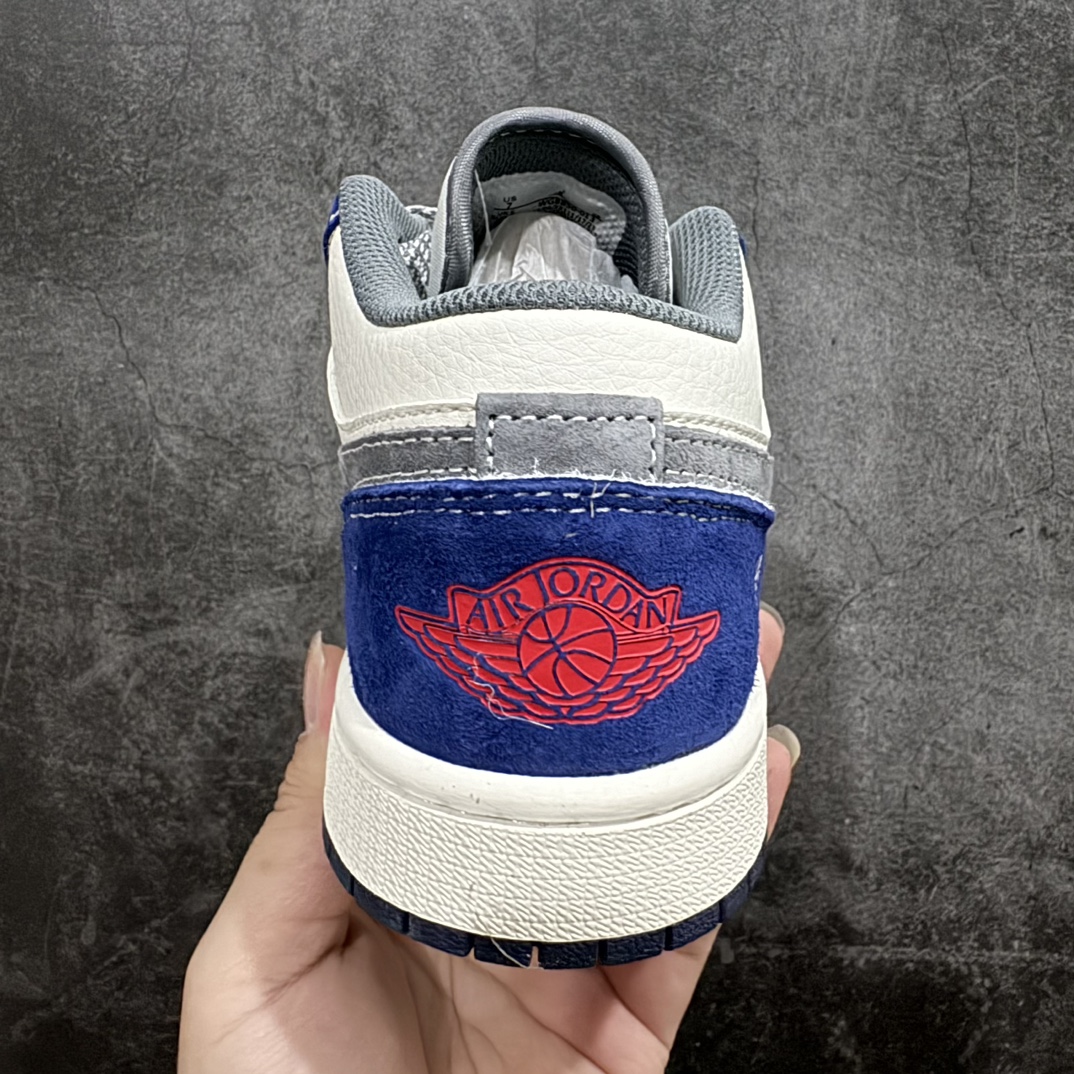 定制版AirJordan1LowAJ1乔1OFF-WHITE联名-麒麟蓝高端定制低帮复古篮球鞋WG885