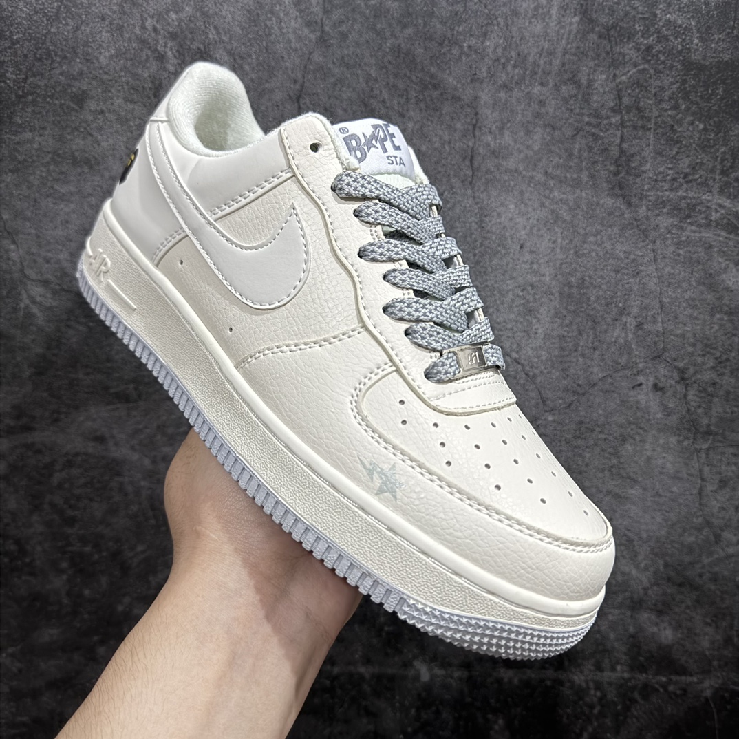 定制版 Nk Air Force 1'07 Low Bape联名-米白满天星 空军一号低帮休闲板鞋 FG6688-104