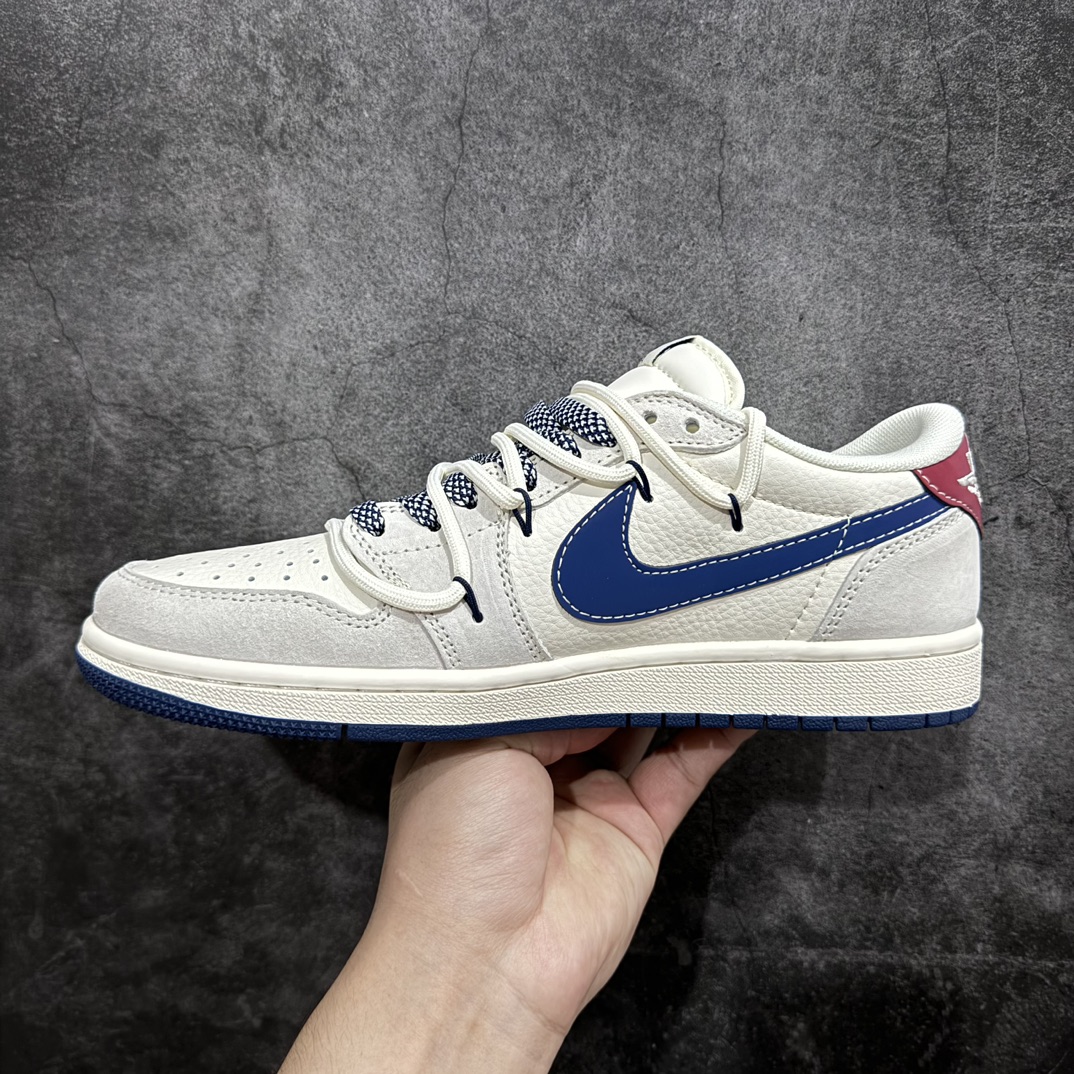 定制版 Fragment x TS x Air Jordan 1 Low x 猿人头 解构绑带 三方联名倒钩低帮  SJ0086-133