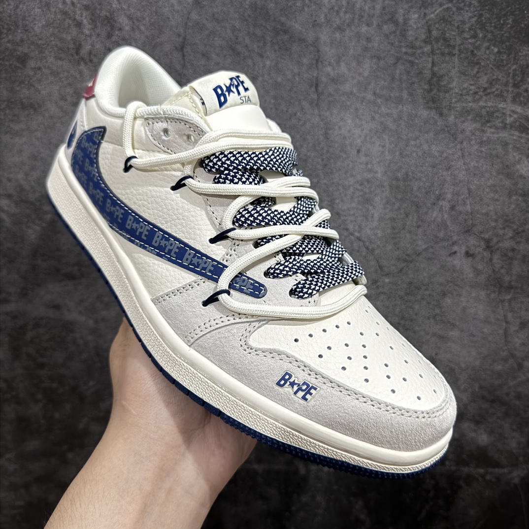 定制版 Fragment x TS x Air Jordan 1 Low x 猿人头 解构绑带 三方联名倒钩低帮  SJ0086-133