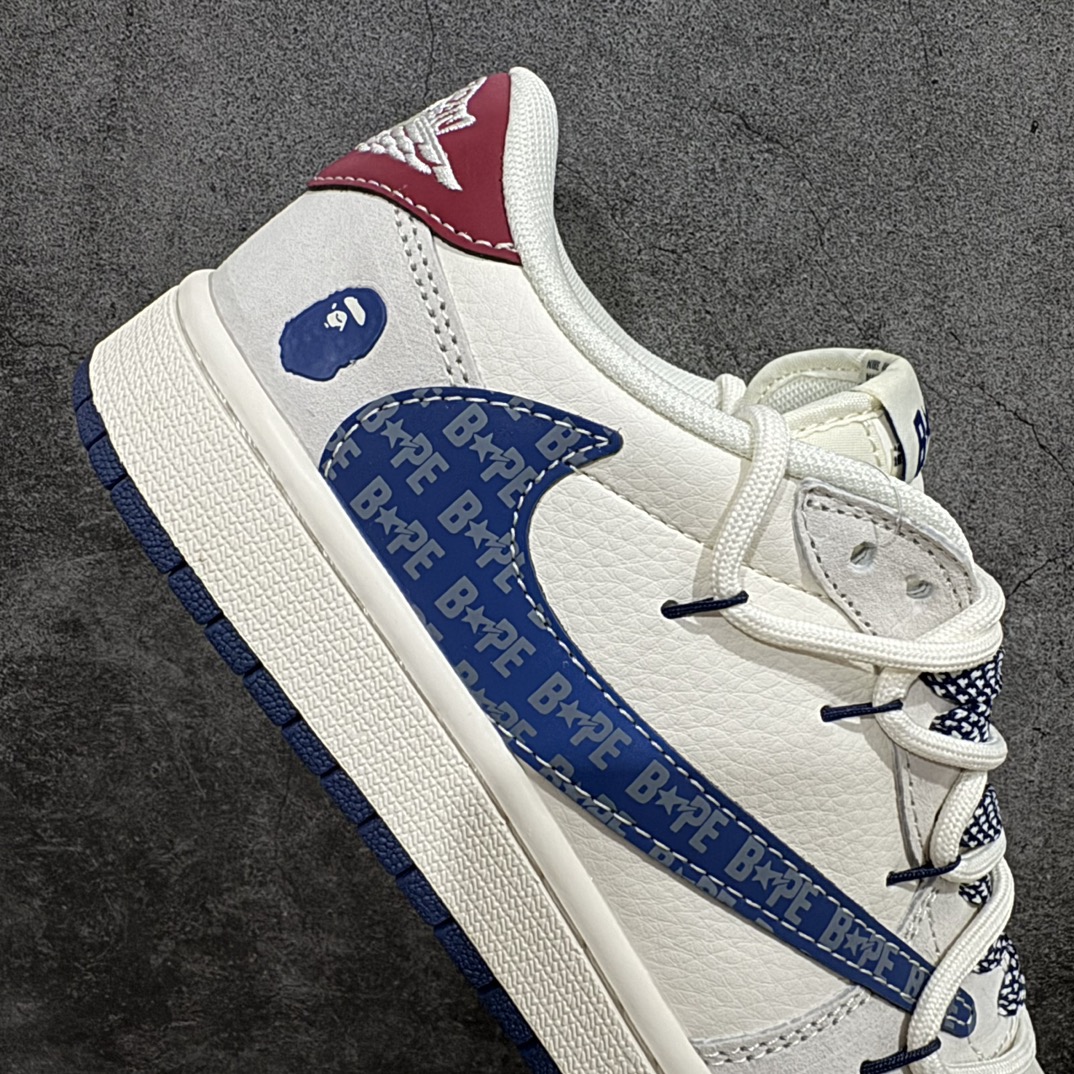 定制版 Fragment x TS x Air Jordan 1 Low x 猿人头 解构绑带 三方联名倒钩低帮  SJ0086-133