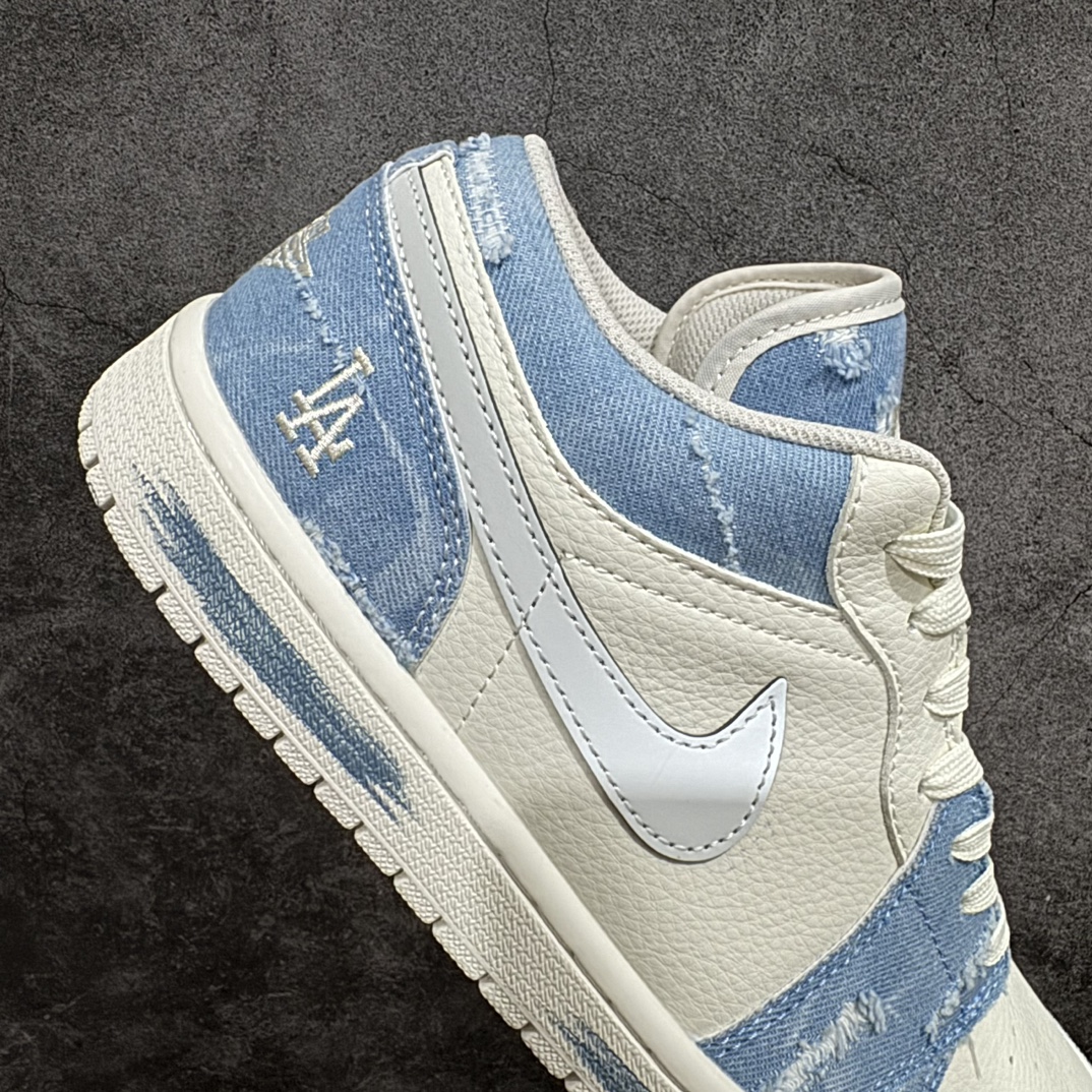 定制版 Air Jordan 1 Low AJ1 乔1 MLB联名-复古蓝牛仔 高端定制 低帮复古篮球鞋 DC2024-027