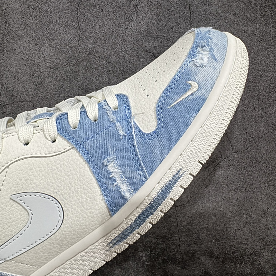 定制版AirJordan1LowAJ1乔1MLB联名-复古蓝牛仔高端定制低帮复古篮球鞋DC2024-02