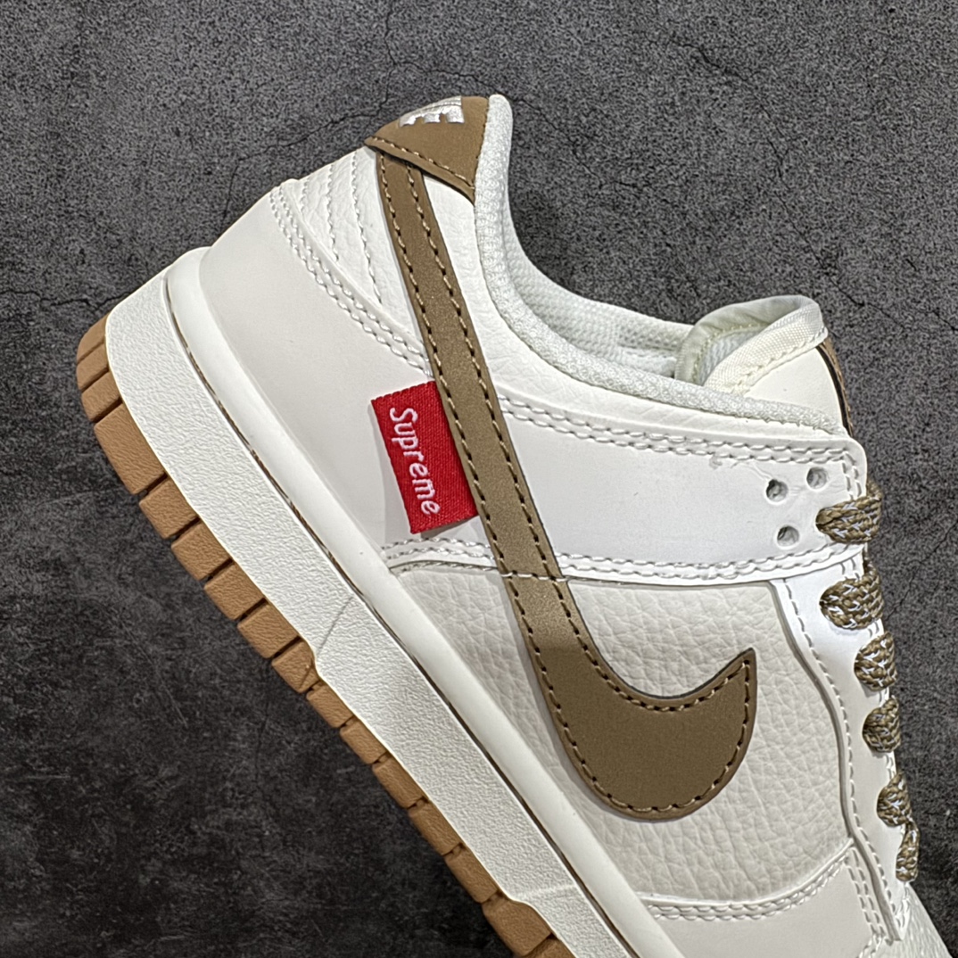 定制版NikeSBDunkLowxSuPreme白棕纯原大厂出品极力推荐原装头层材料独家版型蒸餾加工帶來