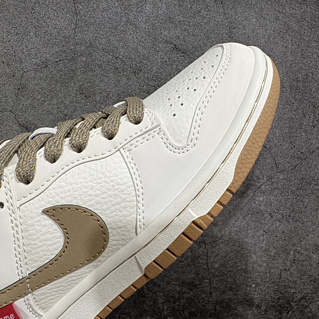 定制版NikeSBDunkLowxSuPreme白棕纯原大厂出品极力推荐原装头层材料独家版型蒸餾加工帶來