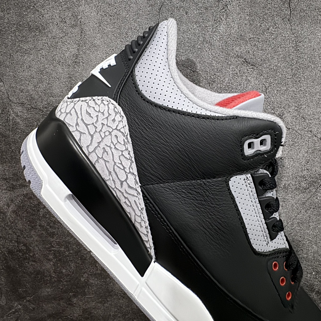 莞产裁片版 Air Jordan 3 OG “Black Cement” 2024版aj3黑水泥出货  DN3707-010