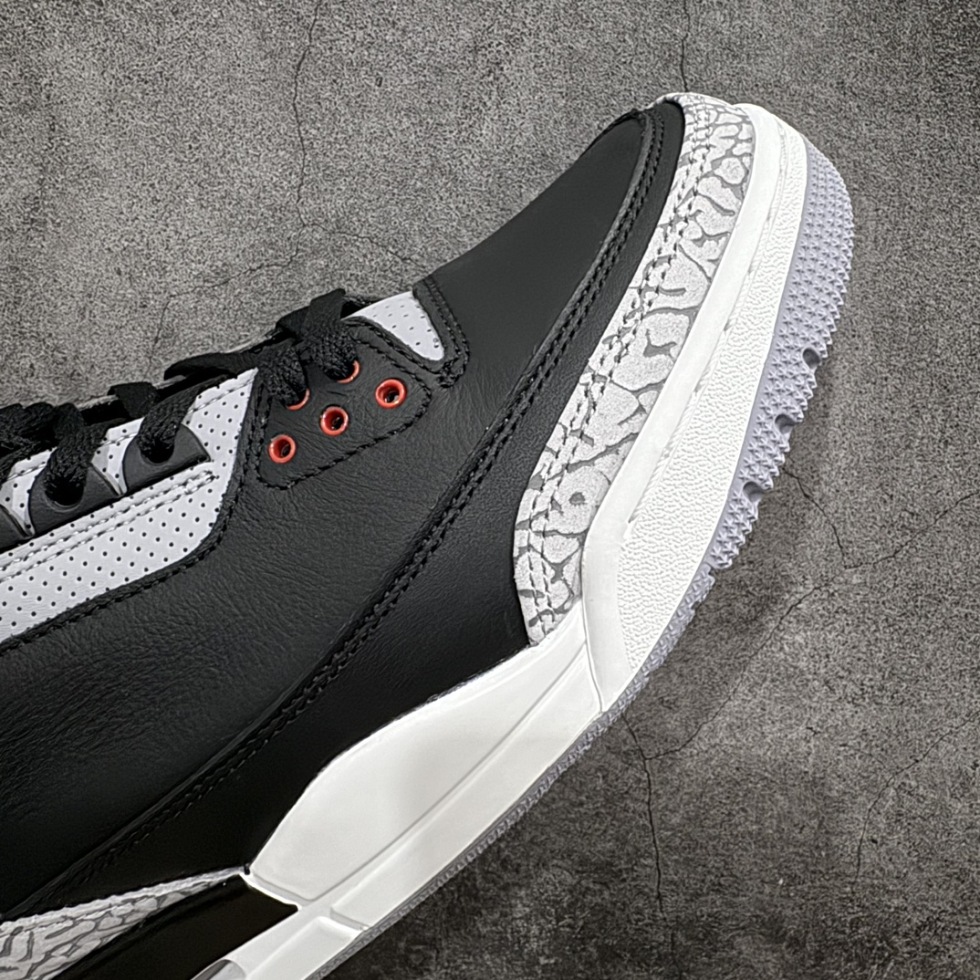 莞产裁片版 Air Jordan 3 OG “Black Cement” 2024版aj3黑水泥出货  DN3707-010