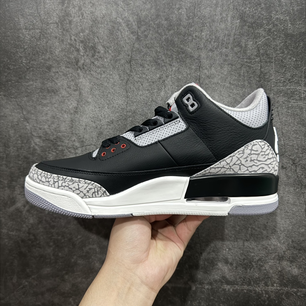 莞产裁片版 Air Jordan 3 OG “Black Cement” 2024版aj3黑水泥出货  DN3707-010