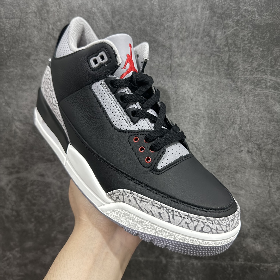 莞产裁片版 Air Jordan 3 OG “Black Cement” 2024版aj3黑水泥出货  DN3707-010