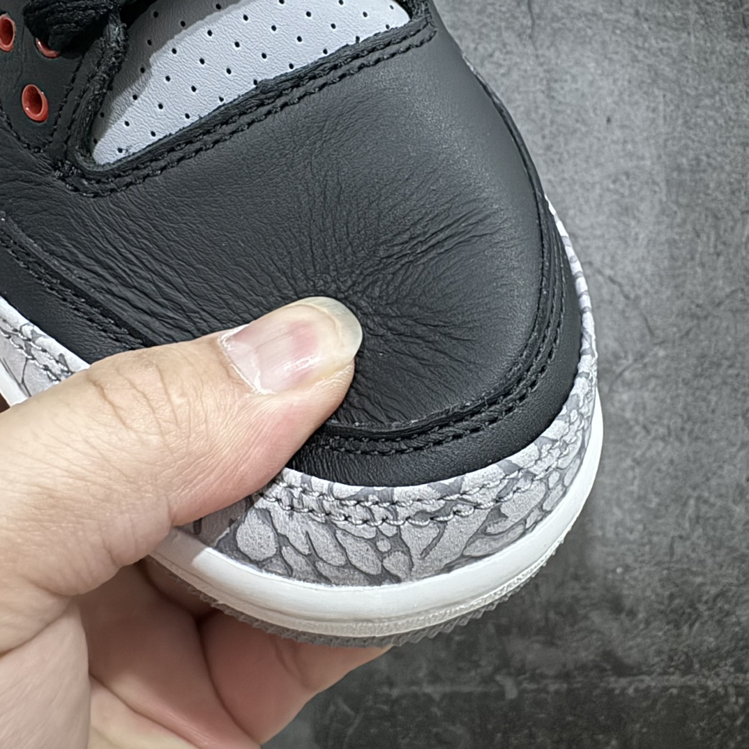 图片[6]-【莞产裁片版】Air Jordan 3 OG “Black Cement” 2024版aj3黑水泥出货  货号：DN3707-010nn原楦原纸板开发 确保原汁原味原厂皮料质感色泽绝无偏差完美中底拉帮 原厂中底钢印 原档案大底 如假白送 大底纹路气垫通透度PU的回弹性均百分百还原原厂电绣鞋舌飞人刺绣针数立体讲究精细欢迎对比正品原鞋  尺码：40.5-48.5 编码：LJQ480500-鞋库