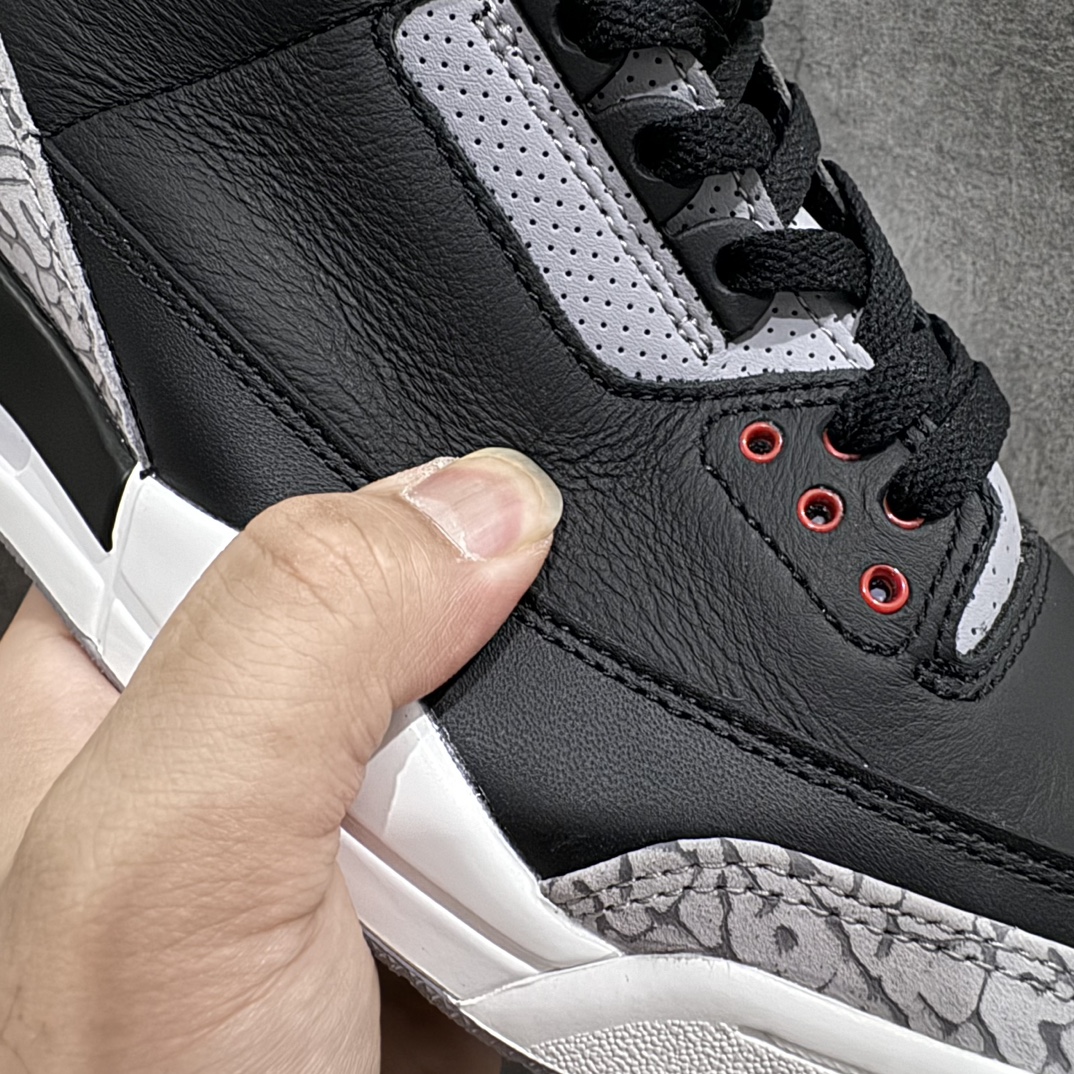 图片[5]-【莞产裁片版】Air Jordan 3 OG “Black Cement” 2024版aj3黑水泥出货  货号：DN3707-010nn原楦原纸板开发 确保原汁原味原厂皮料质感色泽绝无偏差完美中底拉帮 原厂中底钢印 原档案大底 如假白送 大底纹路气垫通透度PU的回弹性均百分百还原原厂电绣鞋舌飞人刺绣针数立体讲究精细欢迎对比正品原鞋  尺码：40.5-48.5 编码：LJQ480500-鞋库