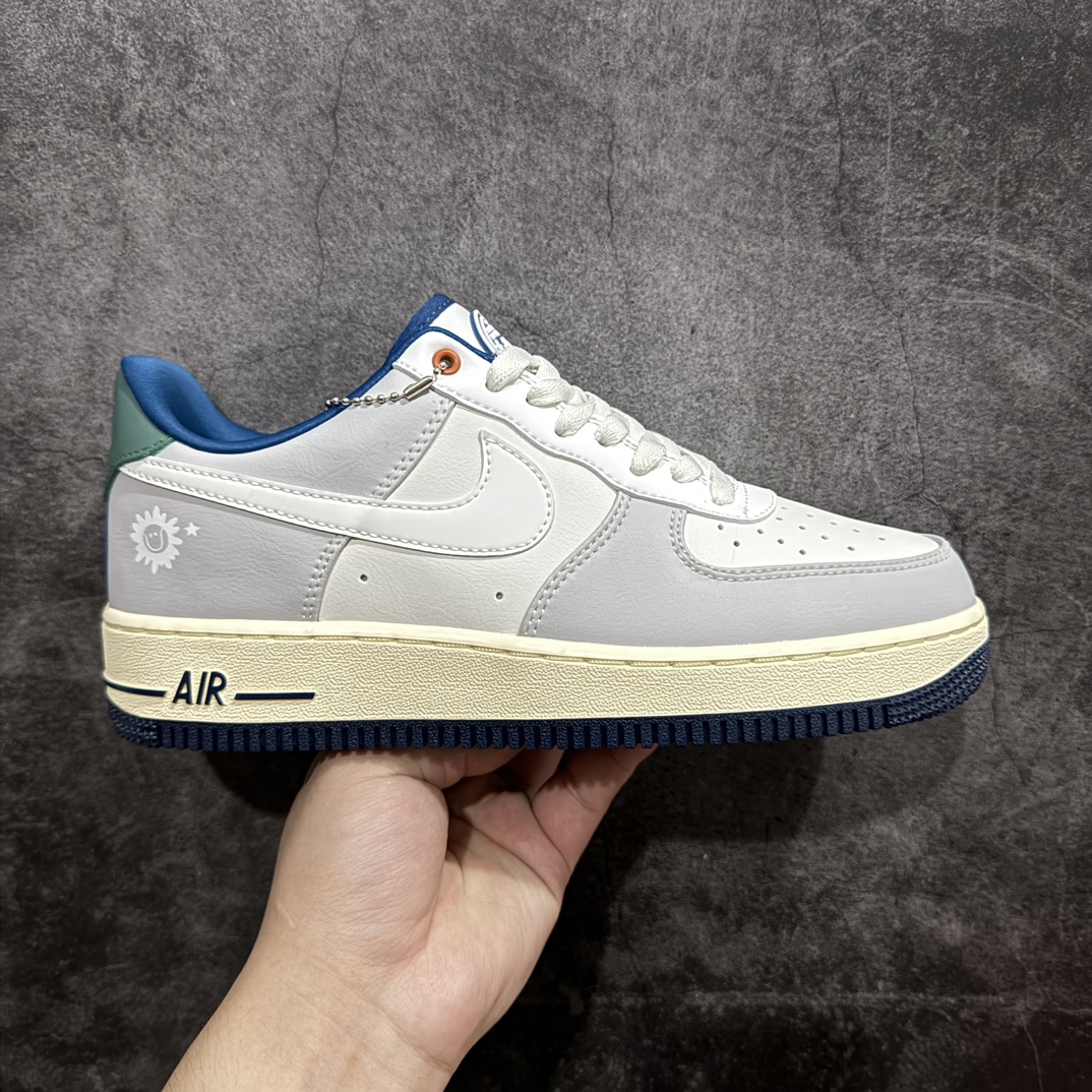 NikeAirForce1NikeLow灰蓝绿原楦头原纸板打造纯正空军版型专注外贸渠道全掌内置蜂窝气垫#