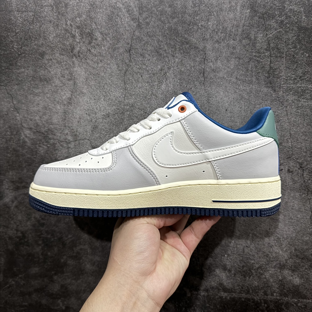 NikeAirForce1NikeLow灰蓝绿原楦头原纸板打造纯正空军版型专注外贸渠道全掌内置蜂窝气垫#