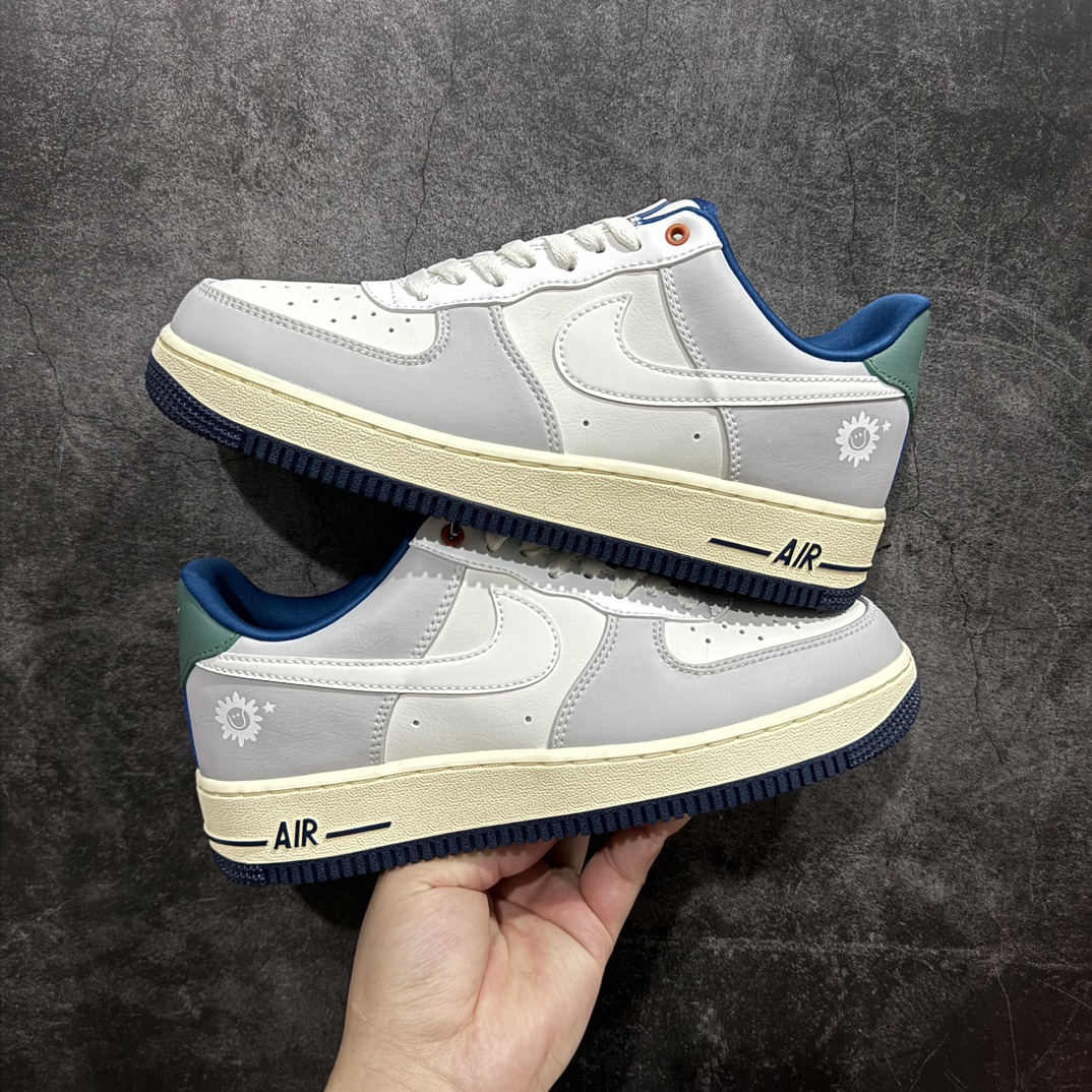 NikeAirForce1NikeLow灰蓝绿原楦头原纸板打造纯正空军版型专注外贸渠道全掌内置蜂窝气垫#