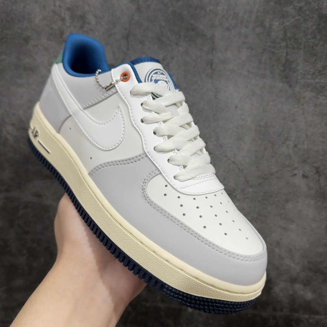 NikeAirForce1NikeLow灰蓝绿原楦头原纸板打造纯正空军版型专注外贸渠道全掌内置蜂窝气垫#