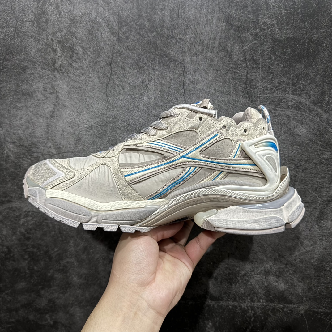 图片[2]-【纯原OK版本】Balenciaga Runner 巴黎世家7.5代 破坏风 手工做旧款复古老爹鞋 灰蓝色n全新外贸版本 核心配合工厂优势供应该款是通过溢胶 做旧 缝线等细节 展示了设计师 Demna的运动鞋风格 传递复古感 后侧板 翘起的鞋头 展示了 Demna 在结构上的未来构想  尺码：35 36 37 38 39 40 41 42 43 44 45 46 编码：DF500520-鞋库