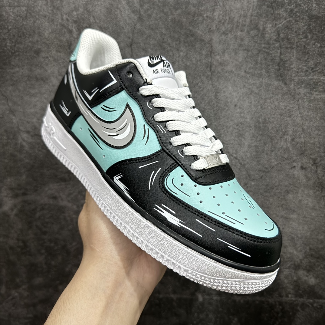 公司级NikeAirForce1Low07二次元主题蒂芙尼蓝黑原楦头原纸板打造纯正低帮空军版型专注外贸渠