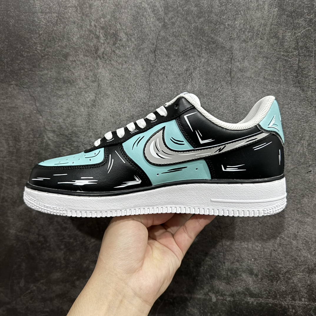 公司级NikeAirForce1Low07二次元主题蒂芙尼蓝黑原楦头原纸板打造纯正低帮空军版型专注外贸渠