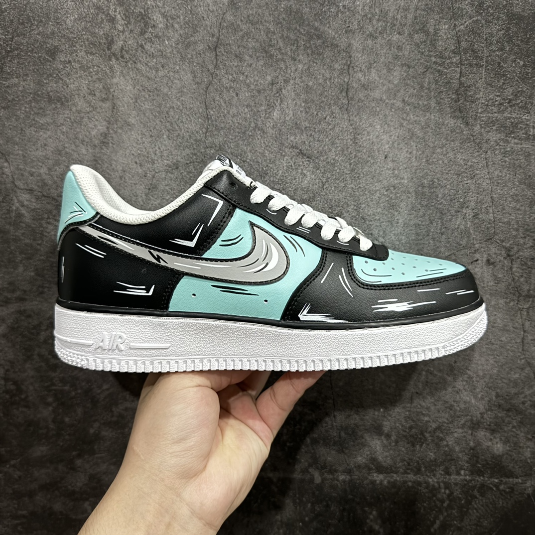 公司级NikeAirForce1Low07二次元主题蒂芙尼蓝黑原楦头原纸板打造纯正低帮空军版型专注外贸渠