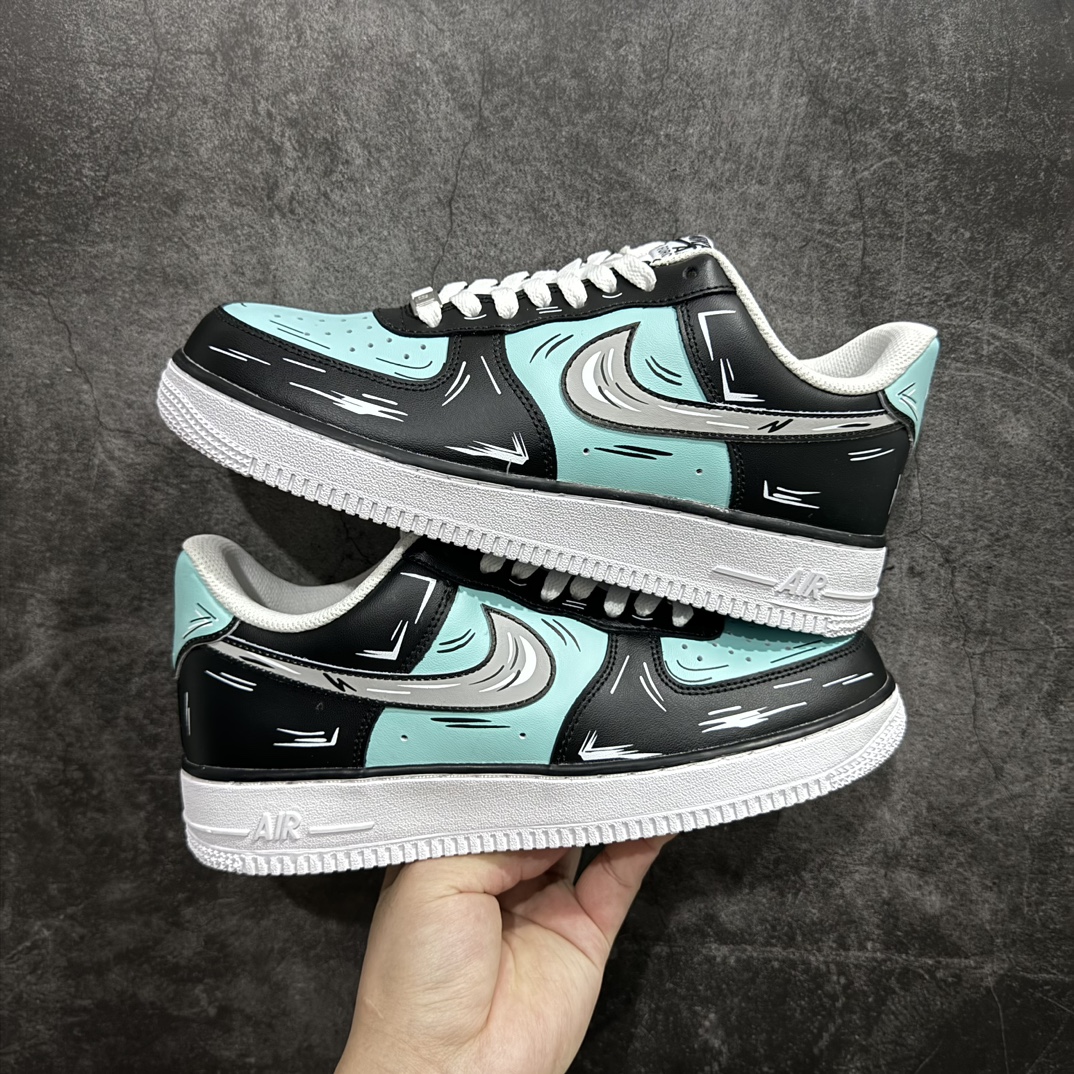 公司级NikeAirForce1Low07二次元主题蒂芙尼蓝黑原楦头原纸板打造纯正低帮空军版型专注外贸渠