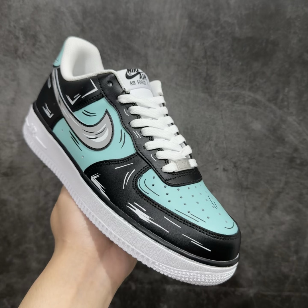 公司级NikeAirForce1Low07二次元主题蒂芙尼蓝黑原楦头原纸板打造纯正低帮空军版型专注外贸渠