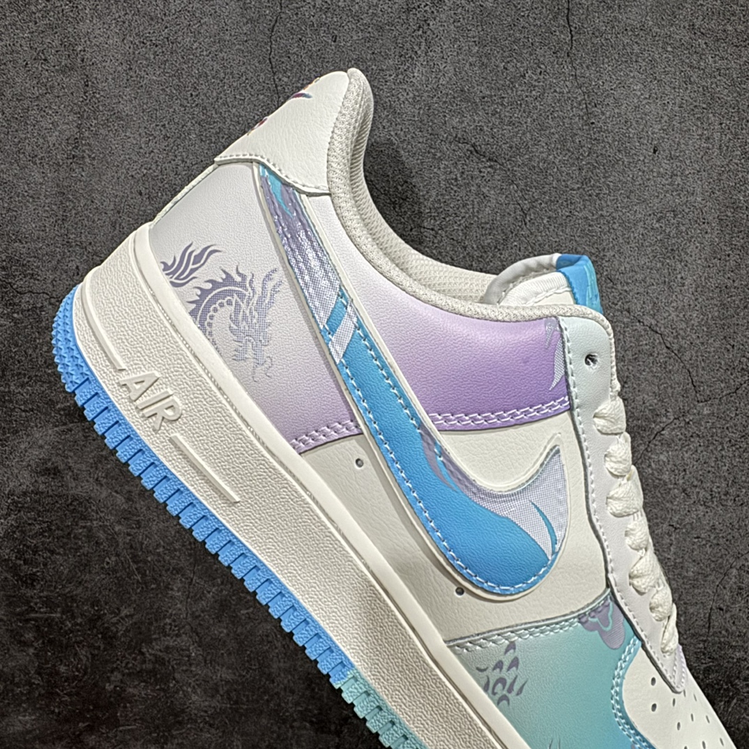 定制版NikeAirForce1Low07龙年限定蓝紫渐变原楦头原纸板打造纯正低帮空军版型专注外贸渠道全