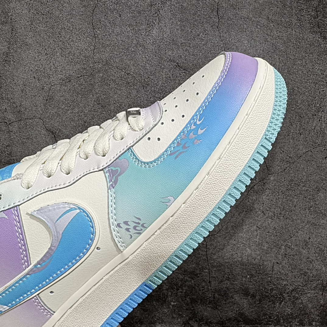 定制版NikeAirForce1Low07龙年限定蓝紫渐变原楦头原纸板打造纯正低帮空军版型专注外贸渠道全