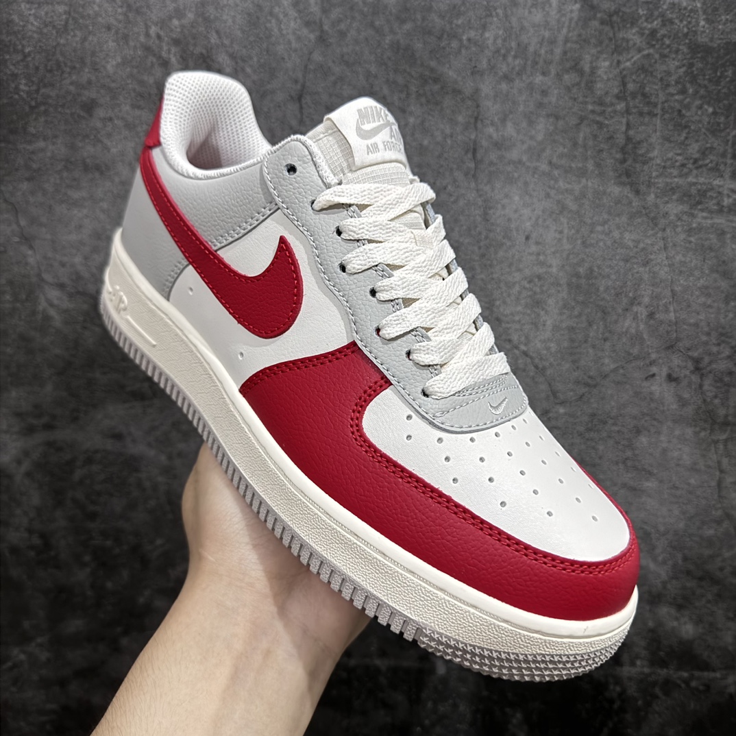 定制版NikeAirForce1Low白灰红空军一号低帮运动休闲板鞋原楦头原纸板打造纯正空军版型专注外贸