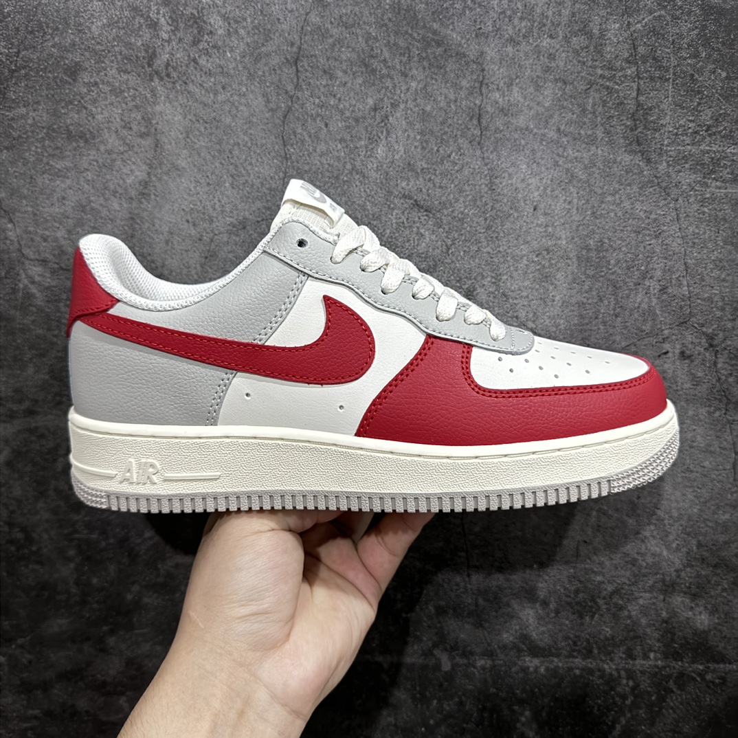 定制版NikeAirForce1Low白灰红空军一号低帮运动休闲板鞋原楦头原纸板打造纯正空军版型专注外贸