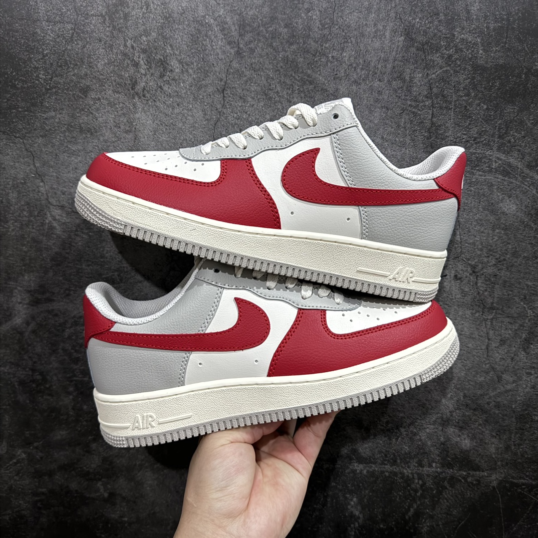 定制版NikeAirForce1Low白灰红空军一号低帮运动休闲板鞋原楦头原纸板打造纯正空军版型专注外贸