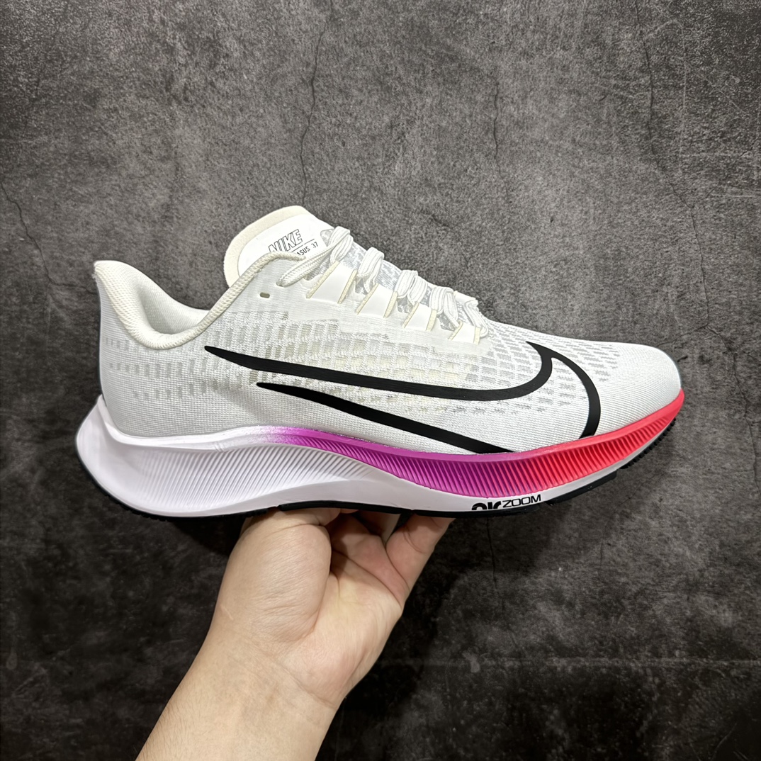 福利特价天猫原装NikeAirZoomPegasus37登月缓震休闲跑鞋彩虹BQ9646-103渠道货库