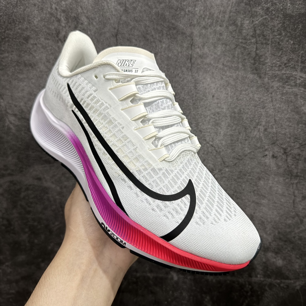 福利特价天猫原装NikeAirZoomPegasus37登月缓震休闲跑鞋彩虹BQ9646-103渠道货库