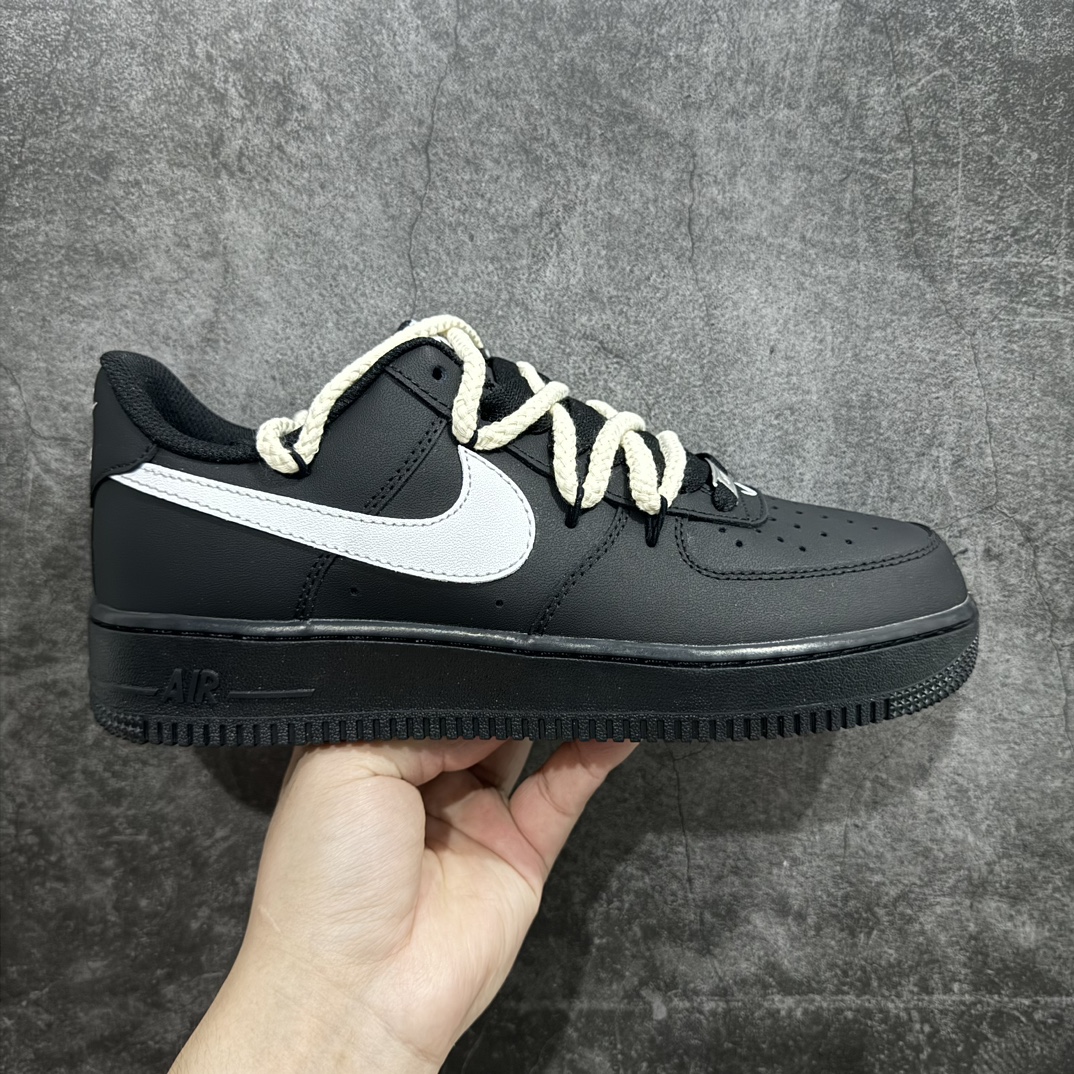 公司级NikeAirForce1Low07经典黑武士麻绳绑带原楦头原纸板打造纯正低帮空军版型专注外贸渠道