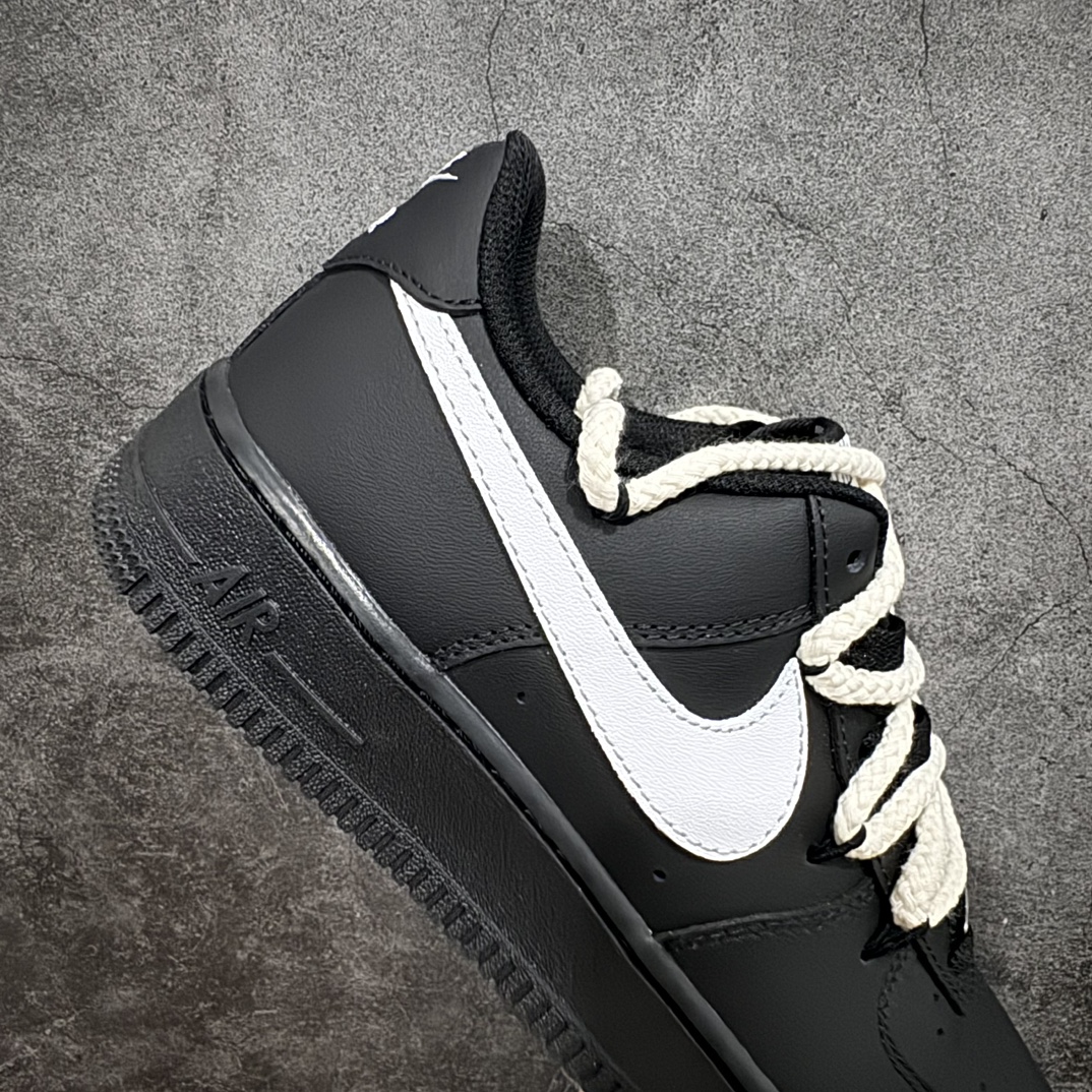 公司级NikeAirForce1Low07经典黑武士麻绳绑带原楦头原纸板打造纯正低帮空军版型专注外贸渠道