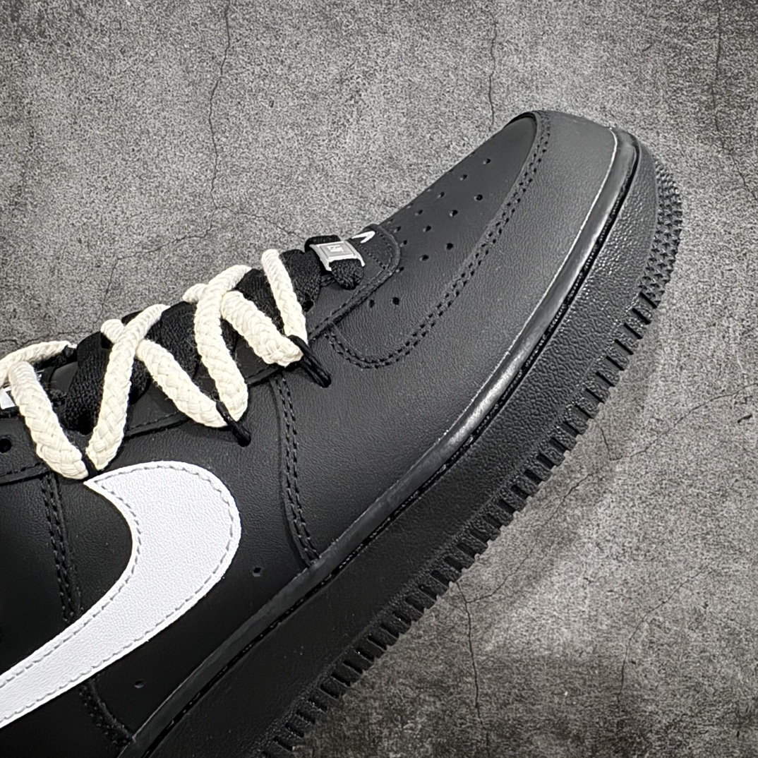 公司级NikeAirForce1Low07经典黑武士麻绳绑带原楦头原纸板打造纯正低帮空军版型专注外贸渠道