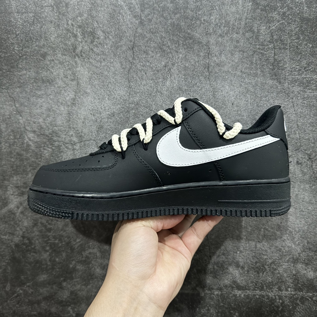 公司级NikeAirForce1Low07经典黑武士麻绳绑带原楦头原纸板打造纯正低帮空军版型专注外贸渠道