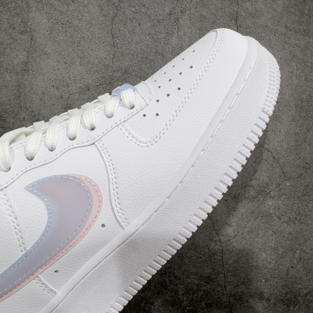 NikeAirForce1Low07DoubleSwoosh白蓝粉双钩原楦头原纸板打造纯正低帮空军版型专