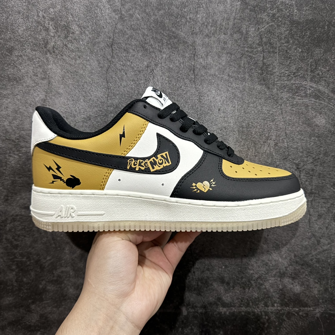 NikeAirForce1Low07xPokémon白黑黄原楦头原纸板打造纯正低帮空军版型专注外贸渠道全