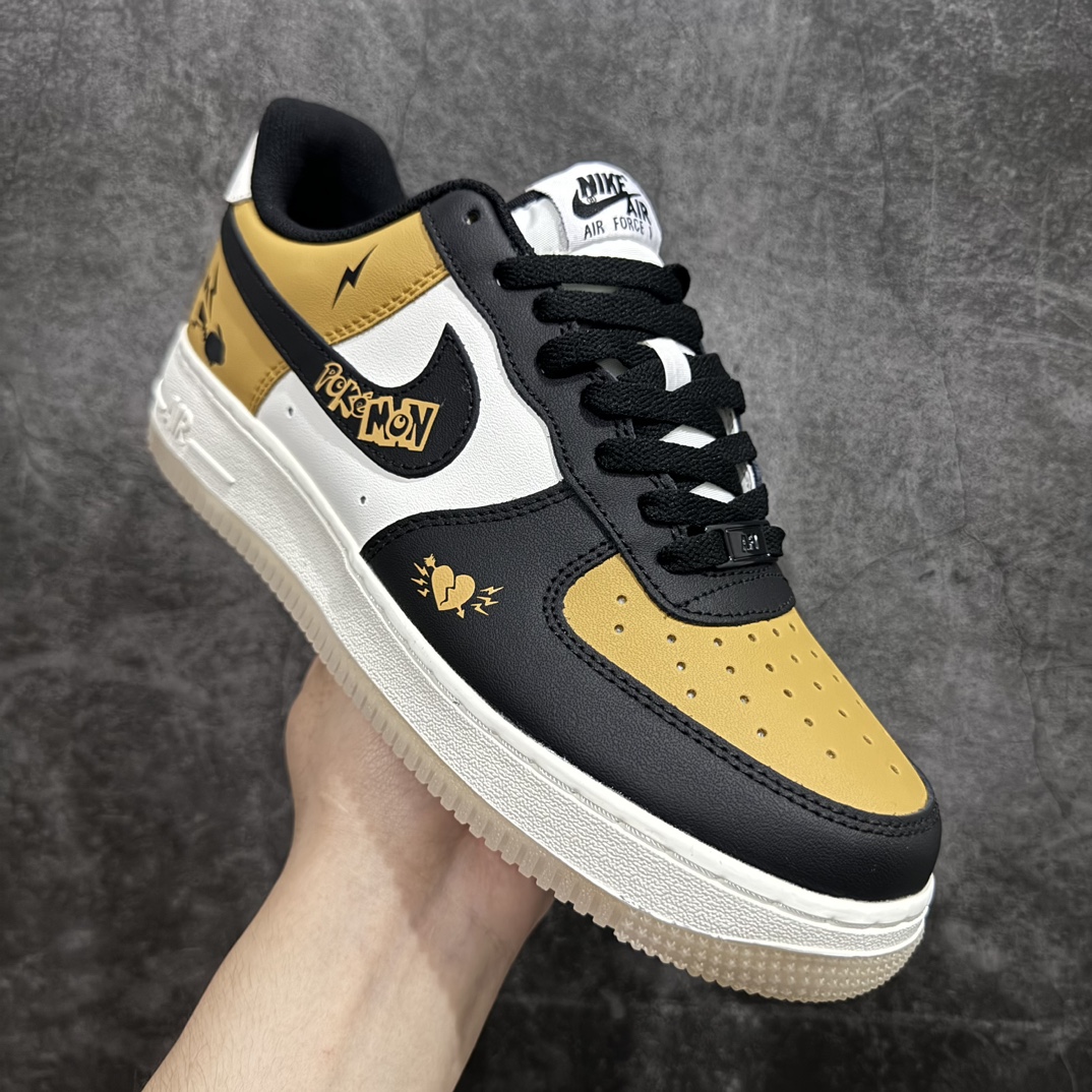 NikeAirForce1Low07xPokémon白黑黄原楦头原纸板打造纯正低帮空军版型专注外贸渠道全