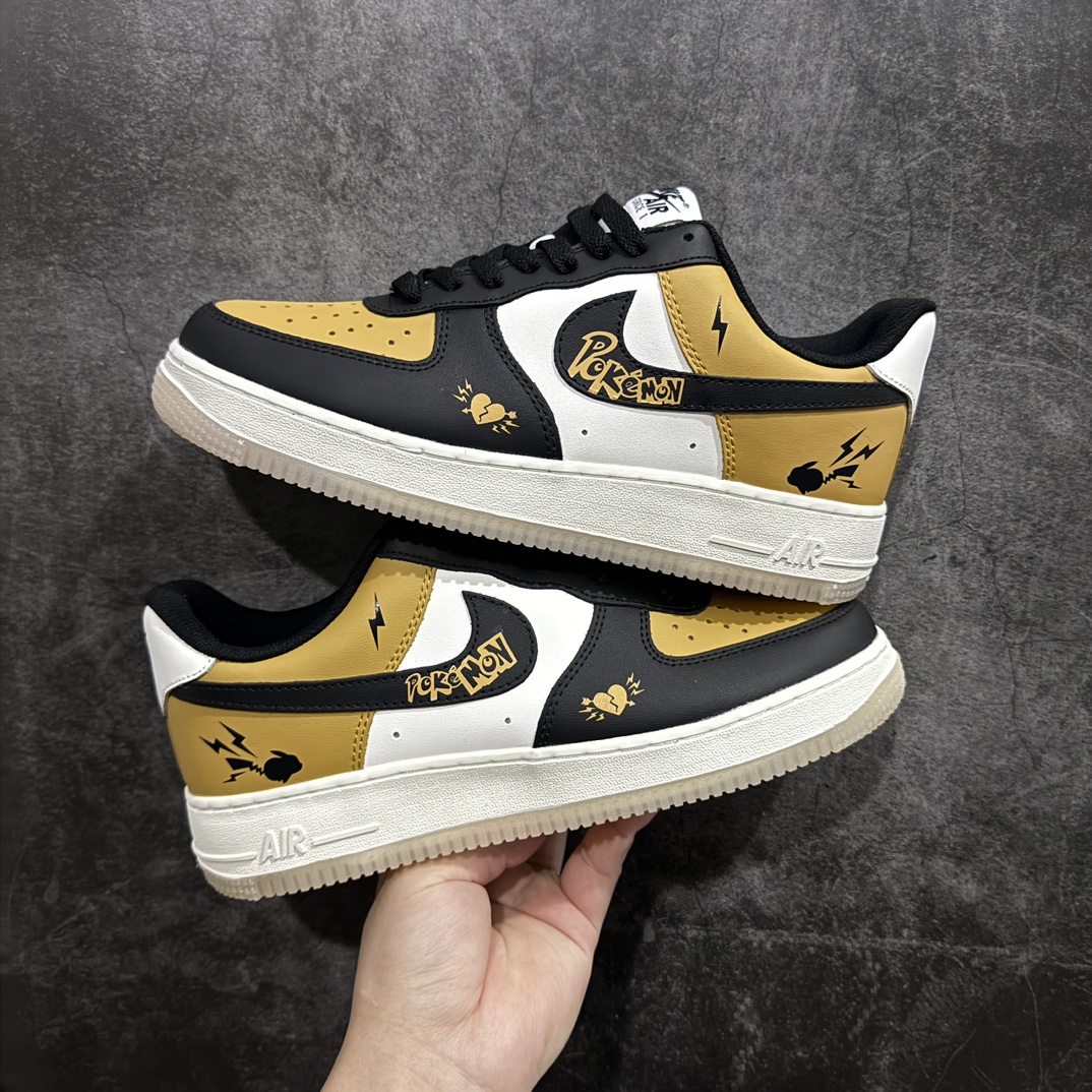 NikeAirForce1Low07xPokémon白黑黄原楦头原纸板打造纯正低帮空军版型专注外贸渠道全