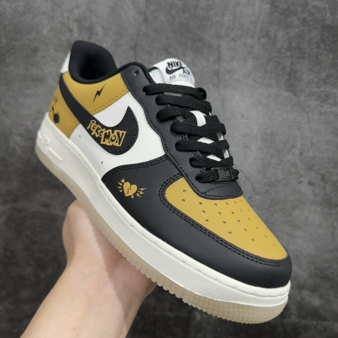 NikeAirForce1Low07xPokémon白黑黄原楦头原纸板打造纯正低帮空军版型专注外贸渠道全