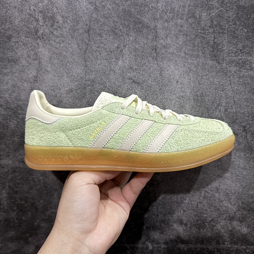 纯原软皮adidasOriginalsGazelleINdoor三叶草休闲防滑耐磨低帮板鞋纯原版本鞋头出