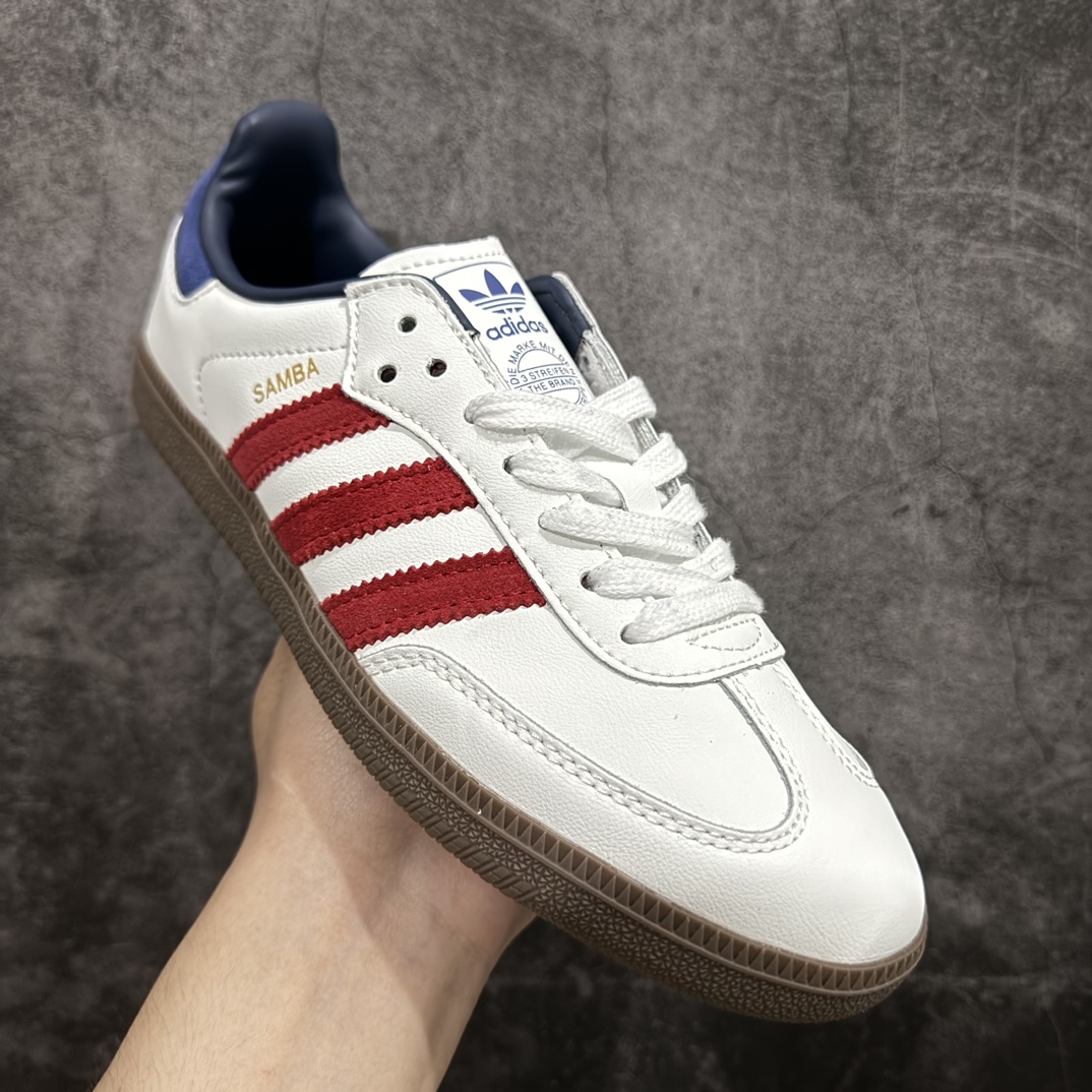 图片[3]-【正确版】Adidas Originals Samba OG\”White Navy Collegiate Green\”桑巴舞系列绅士德训足球风百搭低帮休闲运动板鞋“白午夜蓝酒红焦糖底”IH4881n男女鞋真标半码制n升级原楦原纸版数据开发n采用移膜牛剖革组合翻毛皮饰片鞋面材质n内环保可再生海玻璃鞋垫#外置RB耐磨防滑橡胶大底 尺码：35⅔ 36 36⅔ 37⅓ 38 38⅔ 39⅓ 40 40⅔ 41⅓ 42 42⅔ 43⅓ 44 44⅔ 45 编码：DZTB200220-鞋库